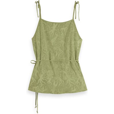 Scotch & Soda Draped Wrap Tank Oil Green Taglia: 34 | Canottiere Outlet | Donna | Verde