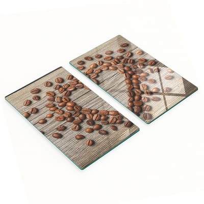 Decoratieve snijplanken van gehard glas voor koffiebonen in hartvorm, 2x30x52 cm