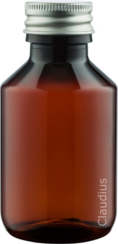 Lege Plastic Fles 100 ml PET Amber bruin - met aluminium dop - set van 10 stuks - Navulbaar - Leeg