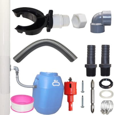 Verbindingsset regenton - 15 stuks - Verbindingsstuk voor regenton - met Slang 50 cm - Regenton Doorvoer - Regenton Verbinder voor Regenton Watertanks Cisternes - voor Watertanks, Reservoirs en Regenvat Connector
