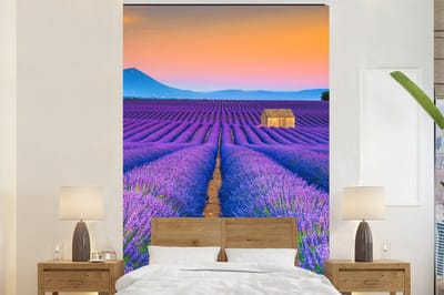 Behang - Fotobehang Lavendel - Paars - Bloemen - Breedte 170 cm x hoogte 260 cm