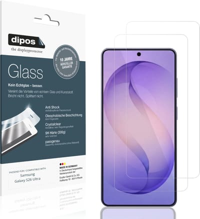 dipos – 2x Pantserfolie geschikt voor Samsung Galaxy S26 Ultra | 9H Screenprotector