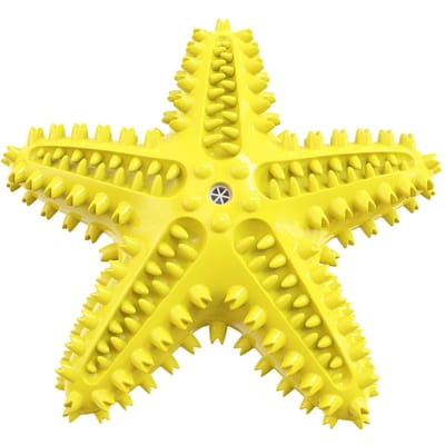 Fournitures Premium Jouet pour Chien de Grande Taille Haute Qualité Pour Chiens Petits Moyens Grands Étoile de Mer Siffleuse Interactif Nettoyage des Dents Résistant aux Morsures Jouets à Mâcher Labrador Animal de Compagnie jaune