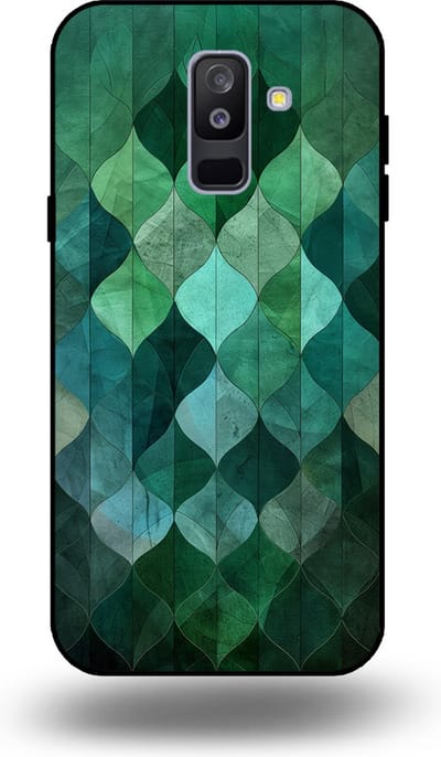 Smartphonica Telefoonhoesje geschikt voor Samsung Galaxy A6 Plus 2018 met groene bladeren opdruk - TPU backcover case green leaf design - Groen geschikt voor Samsung Galaxy A6 Plus 2018