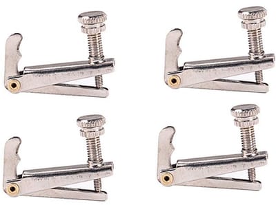 Dailygoods- Vioolsnarenstemmer 4 Stuks - Vervangende Onderdelen - Fijnstemmer - Afstellers - Geschikt voor 3/4 4/4 Viool - Zilver - Vioolversteller