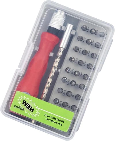 Mini schroevendraaierset - Precisie gereedschap - Fijnmechanica reparaties - 32-delige set - 4.3 inch lengte - Grijs