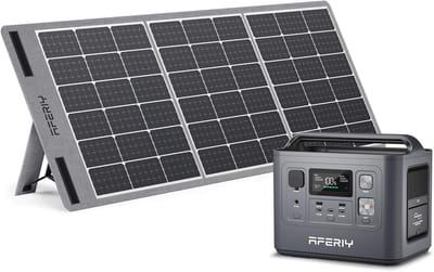 AFERIY 800W 512Wh Draagbare Power Station + 100W Zonnepaneel - LiFePO4 - UPS - MPPT - Pure Sine Wave voor Camping & Noodstroom