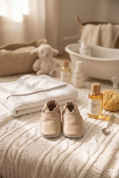 Stabifoot Babyslofjes – Zacht Leer – Cadeaudoos - Linnen zakje - Barefoot - PEARL 3 - 6