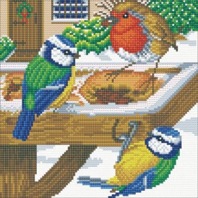 Diamond Painting Vogeltjes in de Winter 30 x 30 cm