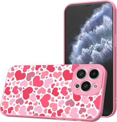 Smartphonica Telefoonhoesje Geschikt voor iPhone 11 Pro met Hartjes opdruk - TPU Back Cover Case Hearts Design - Roze geschikt voor iPhone 11 Pro