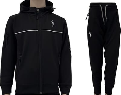 Hitman – Trainingspak Kinderen – Trainingspak Jongens – Joggingpak Jongens - Voetbal Pakje Jongens – Zwart – Maat 140 – 9 tot 10 Jaar oud