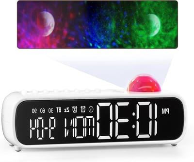 Geluidsmachine met nachtlampje - Witte ruis apparaat - Slaap verbeteren - Sterrenprojector functie - 1 ponden - Wit