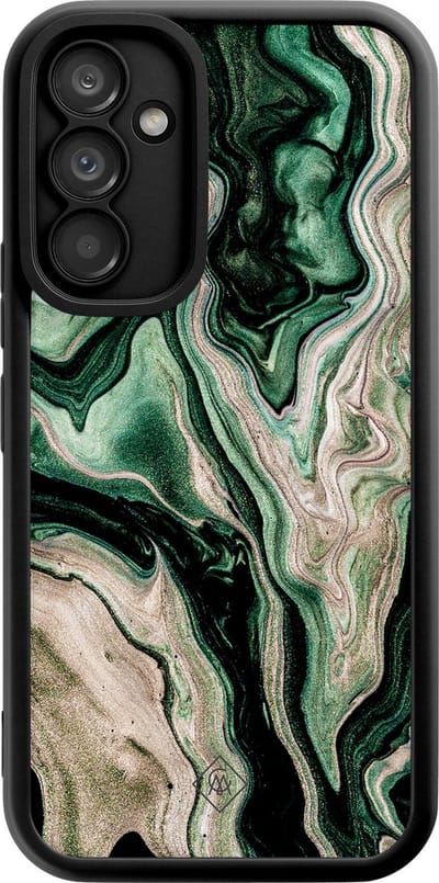 Casimoda® hoesje - Geschikt voor Samsung Galaxy A54 - Groen marmer / Marble - Zwart TPU Backcover - Marmer - Groen
