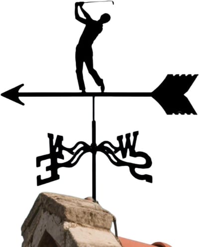 Windvaan Golf - Weerhaan Tuin - Tuindecoratie - Golf Design - 33x56cm - Metaal
