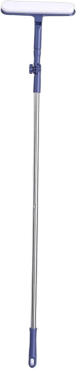Raamtrekker Verlengstok - Schoonmaaktool - Moeilijk Bereikbaar - 180° Draaibare Kop - 120 cm - Blauw