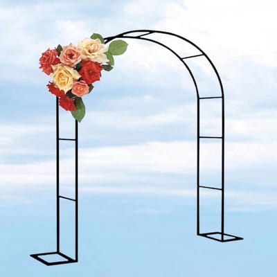 Rozenboog Prieel - Tuinboog Decoratie - Klimplanten Ondersteunen - Weerbestendige Stalen Buis - 140x230x40cm - Zwart