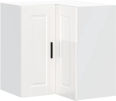 Keukenhoekkast - Wandkast Keuken - Ruimte Optimaliseren - Twee Legplanken - 60 cm Hoog - Hoogglans Wit