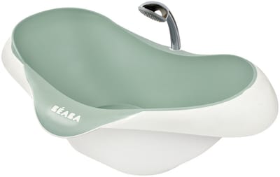 Béaba Camele'O Bad - Compact 29L Babybad met Afvoerplug - Ergonomisch & Antislip Bad - Met Douchekop Steun - Vanaf 0 Maanden - Gemaakt in Frankrijk - Groen