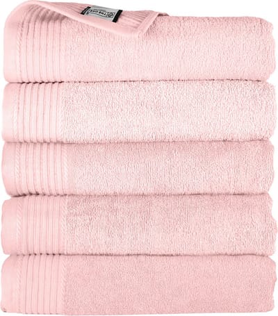 The One Towelling Hotelkwaliteit Handdoeken Set - 5 Stuks - 50 x 100 cm - 450 g/m2 - 100% Katoen - Zacht en Absorberend - Zalmroze