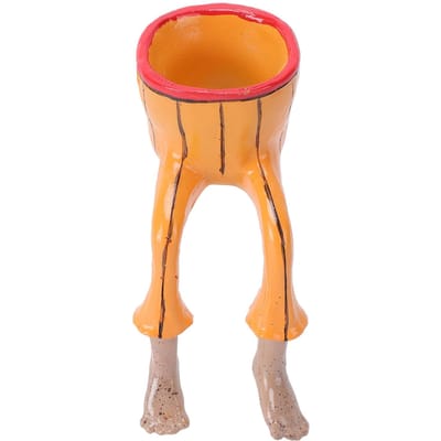 Pot de fleur amusant pour plantes d'intérieur Créatif Design mi-corps Pot en résine avec jambes de pantalon Pot décoratif mignon pour orange