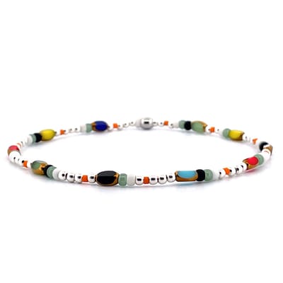 IbizaMen - heren - armband - 925 zilver - gekleurd - 21cm