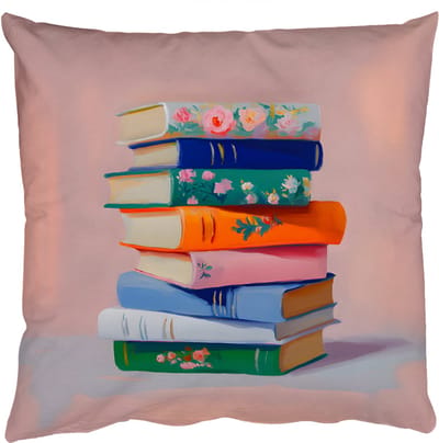 Sierkussens - Kussentjes Woonkamer - 50x50 cm - Boeken - Stapel - Kleurrijk