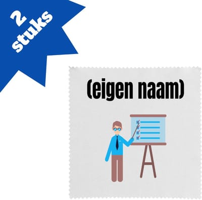 Akyol - docent met checklist met eigen naam brillendoekjes - Docent - meesters of juffen - collega's - verjaardag - afscheidscadeau - geschenk - kado - 17,8 bij 17,8 cm - 2 stuks