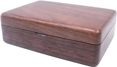 Allecto - Sieradenbox - Houten Ringdoos - Compact en Lichtgewicht - Zwart - Oiled Walnut - Perfect voor Oorbellen en Kettingen - Ideaal voor Reisge..