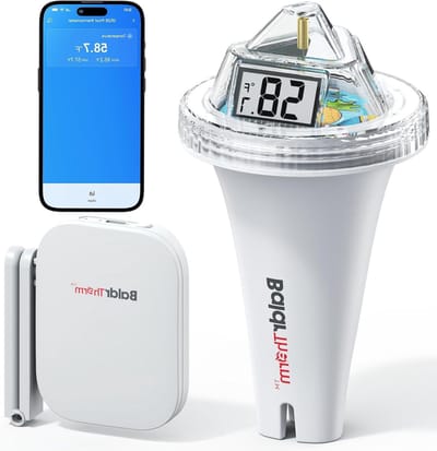 BaldrTherm Draadloze zwembadthermometer met 360° lcd-display, bewaking op afstand via app, IPX7 waterdicht, zwevende temperatuursensor voor zwembad, hot tub, spa en aquarium