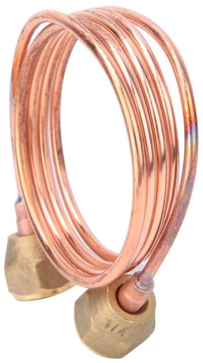 Dailygoods- Capillaire Buis Zacht Koper 2,8 Mm - G1/4 Inch - 900 Mm - Corrosiebestendige Messing Connector - Duurzaam - Geschikt voor Koeling/Airconditioning - Koelbuizen