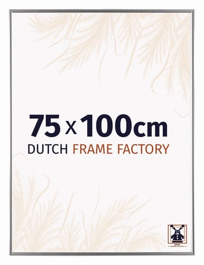 Fotolijst 75x100 cm - Kunststof - Zilver Hoogglans - Easy