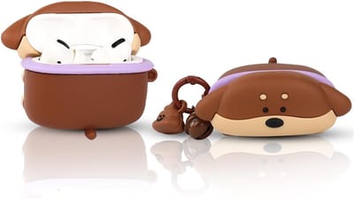 SnelShoppen - Schattige Cartoon Case voor AirPods Pro 2e en 1e Generatie - Siliconen Beschermhoes met Sleutelhanger - Schokbestendig en Stofdicht - Vo