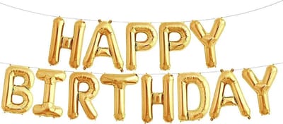Happy birthday Slinger Ballon Verjaardag Versiering Ballonnen Decoratie Feest Versiering Goud Slingers - 1 Stuk
