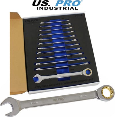 Professionele Ringratelsleutelset 8 tot 19 mm 12-delig in foam inlay