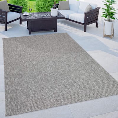 Vloerkleed voor Binnen & Buiten | Grijs Gemêleerd Tapijt voor Balkon, Terras en Keuken | 60x100 cm