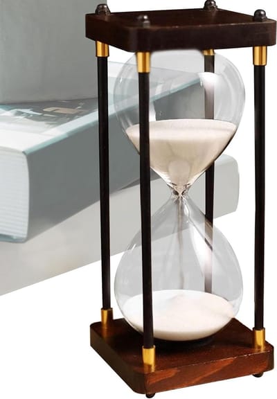 Zandloper Tijdmeter - Decoratieve Timer - Werk Productiviteit - Stabiel Ontwerp - 25 cm Hoog - Wit