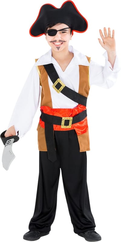 dressforfun - Jongenskostuum kapitein eenogige Ole 104 (3-4 jaar) - verkleedkleding kostuum halloween verkleden feestkleding carnavalskleding carnaval feestkledij partykleding - 300758