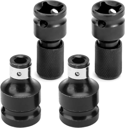 Adapters voor Slagschroevendraaiers, Multifunctionele 1/2 Inch Koppelingen, Hoogwaardige Carbon Staal, Robuust en Duurzaam, Eenvoudige Installatie, Veiligheidsklem, Geschikt voor Diverse Toepassingen
