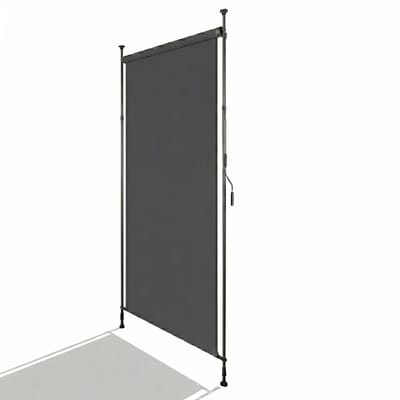 Wishdor Verticale Buitenzonwering - Verstelbaar Met Handslinger En Zonder Boren - Voor Balkon Of Terras - Polyester Met Coating - Donkergrijs - 220-310 Cm