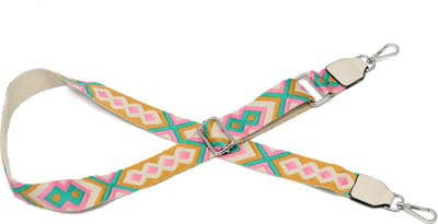 Smalle schouderband voor tas - felle kleuren - roze/blauw/geel - 3,8 cm breed - tashengsel grafische print - neon - SIT0335 - STUDIO Ivana