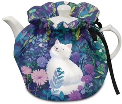 Isolatie Theepot Cover voor Warme Dranken - Decoratieve Theepot Hoes in Witte Kat Design