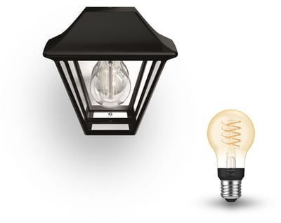 Philips Hue Alpenglow Wandlamp voor Buiten (Zwart) - Buitenlamp - E27 - Warmwit Licht - Hue White Filament