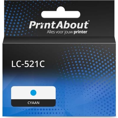 PrintAbout Inktcartridge LC-521C Cyaan geschikt voor Brother