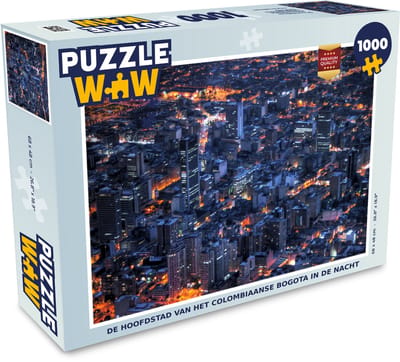 Puzzel De hoofdstad van het Colombiaanse Bogota in de nacht - Legpuzzel - Puzzel 1000 stukjes volwassenen
