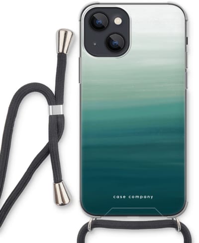 Case Company® - Hoesje met koord geschikt voor iPhone 13 mini hoesje met Koord - Ocean - Telefoonhoesje met Zwart Koord - Bescherming aan alle Kanten en Over de Schermrand