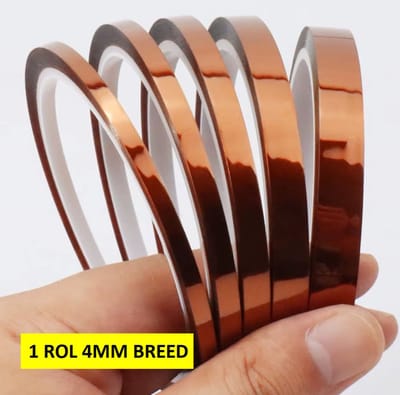 Actie4you® - Hittebestendige Tape – 4mm - 30 Meter – Polyamide