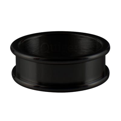 Quiges Stapelring Ring - Basisring  - Dames - RVS zwart - Maat 18.5 - Hoogte 6mm