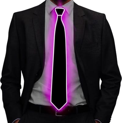 Oplichtende stropdassen, voor dames en heren, met ledverlichting, 3 knippermodi, led-gloed, verstelbaar, verlicht kostuumaccessoire voor feestjes, bars, Halloween, school, Kerstmis Roze