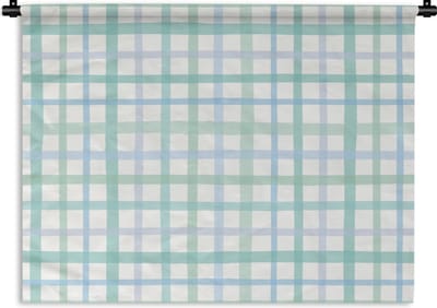 Wandkleed - Wanddoek - Pastel - Patronen - Blauw - 60x45 cm - Wandtapijt
