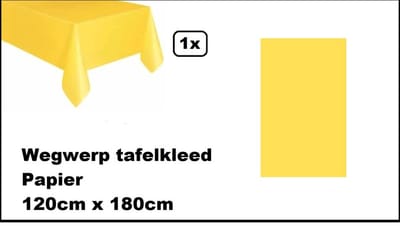 Wegwerp tafelkleed papier geel 120cm x 180cm - Thema feest festival thema feest evenement gala